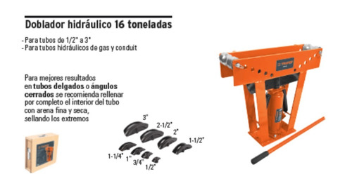 Dobladora De Tubo Hidraulica 16 Ton Truper Doblador 12884