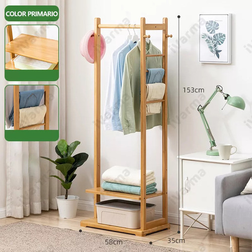 Perchero De Piso Organizador Para Ropa Ganchos Rack Portatil