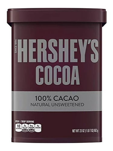 Chocolates Hershey Cocoa 100% Cacao 652g