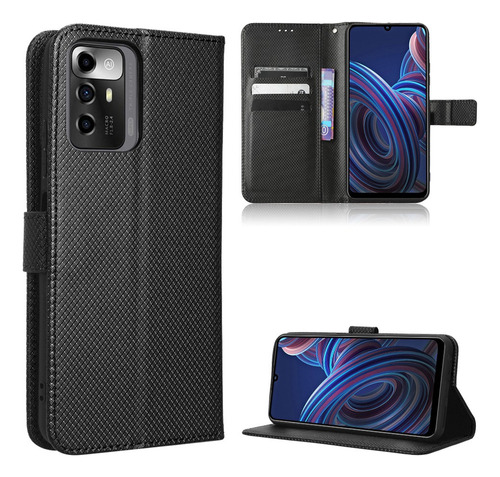 Funda De Texturizada For Zte Blade V40 Smart Lujoso Flip