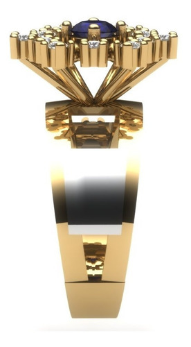 Anel De Formatura Psicologia Com Zirconias Ouro 18k