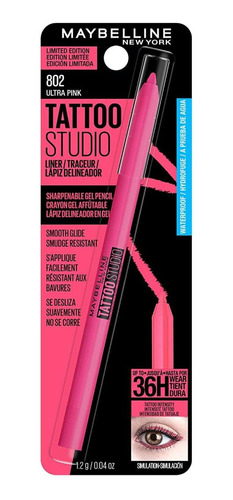 Lápiz Delineador En Gel Maybelline Tattoo Studio Ultra Pink