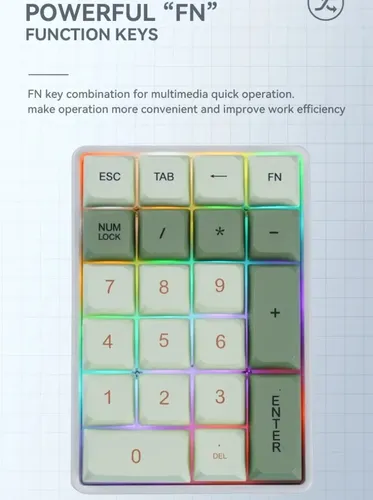 Teclado Numérico Sem Fio Numpad Teclado Mecânico De 21 Tecla