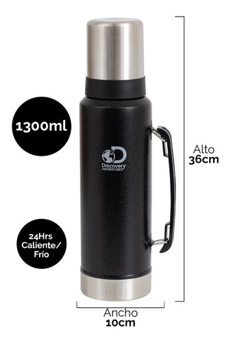 Imagen 4 de 10 de Termo Matero Discovery Acero Inoxidable 1.3 Litros C