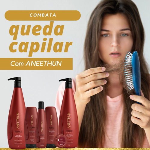 Kit Aneethun Force System Shampoo, Máscara E Finalizador