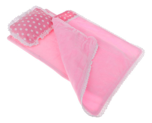 Juego De Cama Para Muñecas De 25 Cm. Punto Rosa