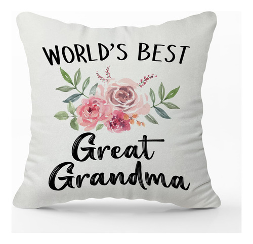 Funda Almohada 18 X 18  Mejor Abuela Mundo Decorativa Suave