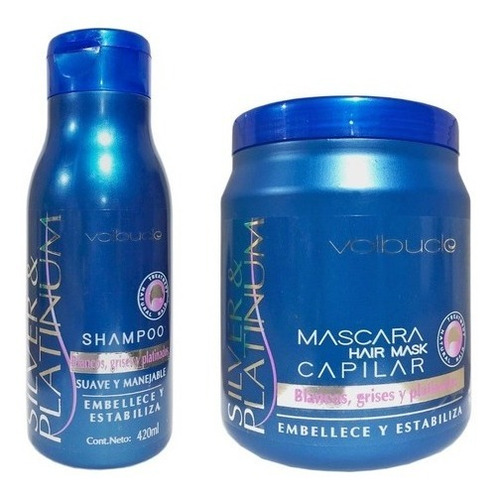 Shampoo X 420ml Y Mascara X 950g Silver & Platinum Volbucle