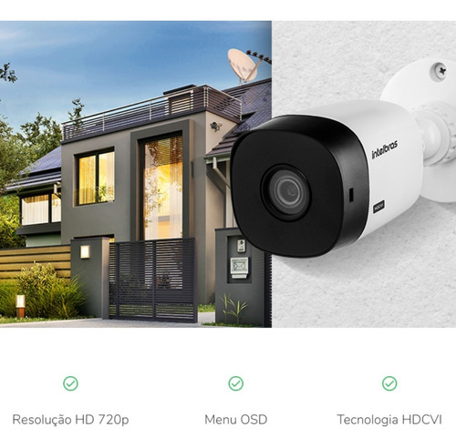 Imagem 5 de 9 de Kit 4 Câmeras Intelbras 1120b Com Dvr 4 Canais E Hd Incluso