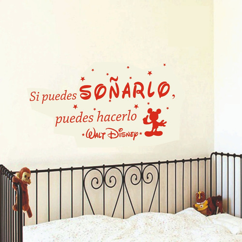 Vinilo Decorativo Infantil Frases Pared Vidrio Calco Mickey