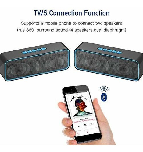 Sonkir Altavoz Portátil, Tws 5.0 Sistema De Altavoce...