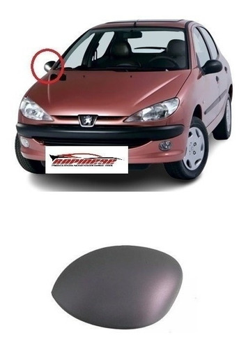 Peugeot 206 Cacha De Espejo Derecha Negra Carcasa