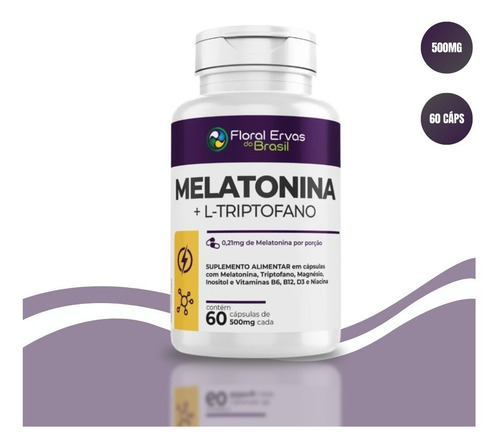 Melatonina 210 + L-triptófano + magnesio 500 mg 60 cápsulas sabor sin sabor