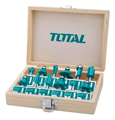 Pack 12 Fresas P/router Total 8mm Caja Madera Tacsr1121