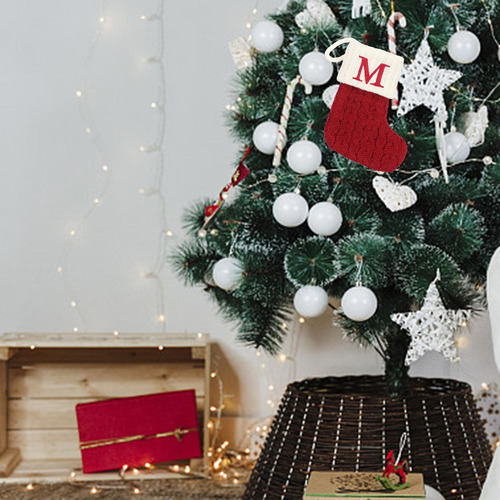 Colgando Calcetines De Tejer Alfabeto De Navidad Para La