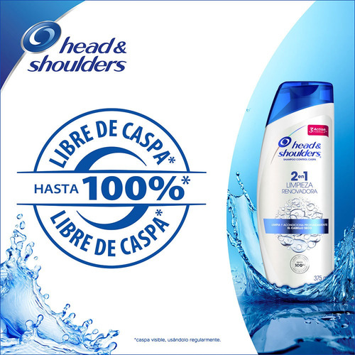 Imagen 2 de 4 de Head & Shoulders® Shampoo 2en1 Limpieza Renovadora 375 Ml