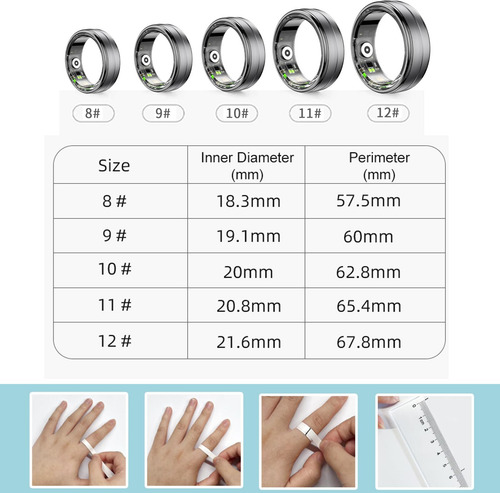 Rastreador Inteligente Físico Anillo Gris Para Ios Y Android