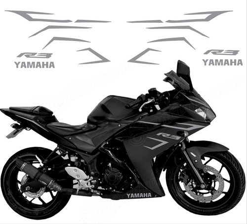 Adesivo Faixa Vinil Grafismo Carenagem Moto Yamaha R3 M01
