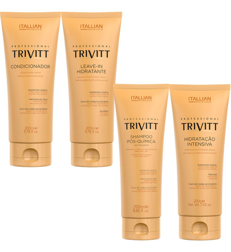 Kit Trivitt Shampoo Condicionador Hidratação Leave In 4/1