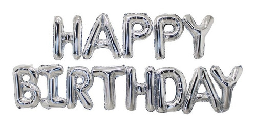 Globos Foil-16   (silver Happy Birthday)  (5,31)