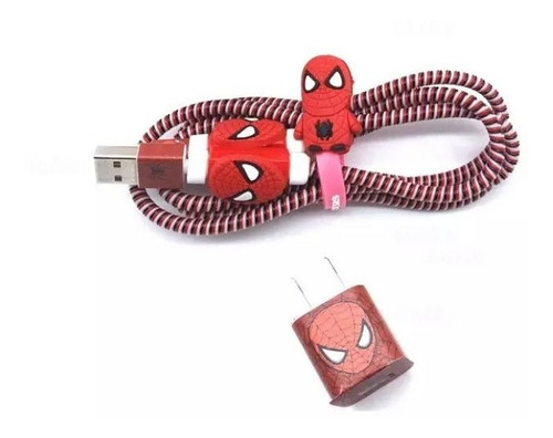 Kit Protector Para Cables Spider Man Cargadores - Audifonos