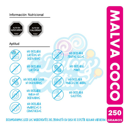 Malva Coco De Merello, Malvaviscos Con Coco Rallado (250 Gr)