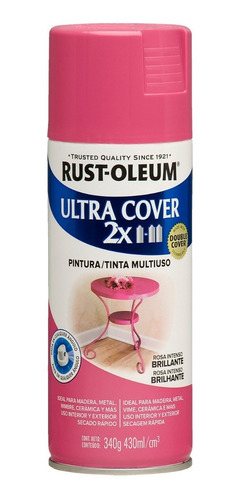 Aerosol Ultra Cover 2x Rosa  Brillante Rust Oleum Sibaco
