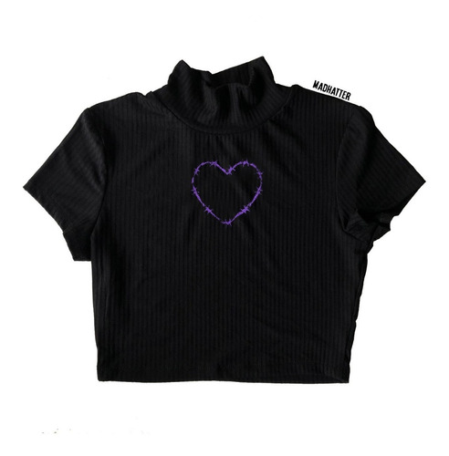 Remera Pupera Top Croptop Corazon Alambre De Puas Lovekills