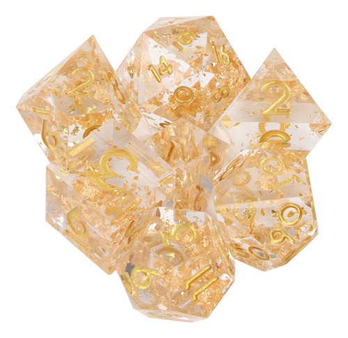 G Juego De Dados De Juego De Mesa, 7 Piezas, De Resina,