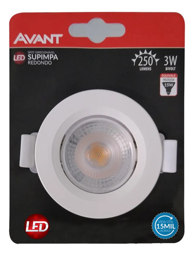 10 Spot Led Cob Direcionável 3w Embutir Sanca Pvc Avant