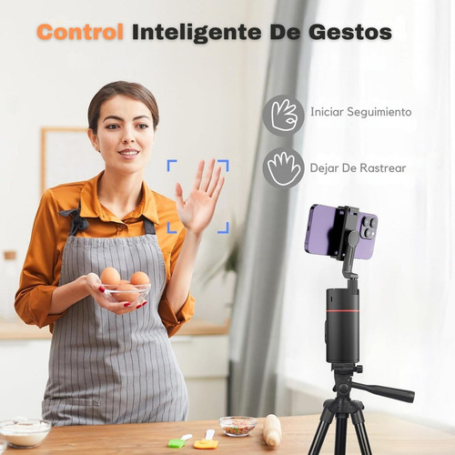 Soporte Celular 360 Seguimiento Facial Auto Face + Control Negro