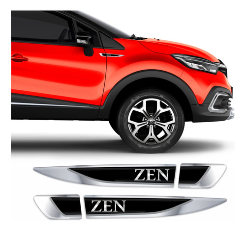 Kit Adesivo Aplique Emblema Lateral Renault Captur Zen Res20