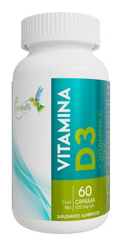 Vitamina D3 + Vitamina C + Zinc 60 Cápsulas Best Health Sabor Sin Sabor