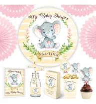 Comprar Kit Imprimible Elefante Acuarelas + Banner Fondo Mesa Dulce