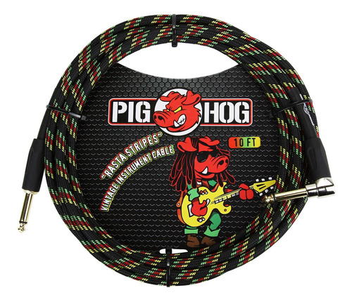 Pig Hog Pch10rar Cable De Instrumento De Guitarra De 1/4 A 1