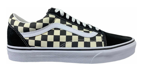 Tenis Vans Hombre Old Skool Checkerboard Negro Look Trendy