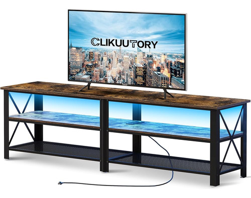 ~? Clikuutory Modern Brown 71 Inch Tv Stand Con Luces Led Y 