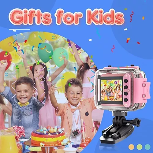  Regalos para niñas de 6, 7, 8, 9, 10 años, cámara impermeable  para niños, Navidad, cumpleaños, cámara de acción para niñas de 3 a 12 años,  grabadora de video subacuática con
