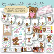 Comprar Kit Imprimible Osito Mod.3 100% Editable Deco Y Candy Bar