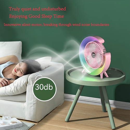 Luz De Noche Con Luz En Forma De Luna, Ventilador Portátil
