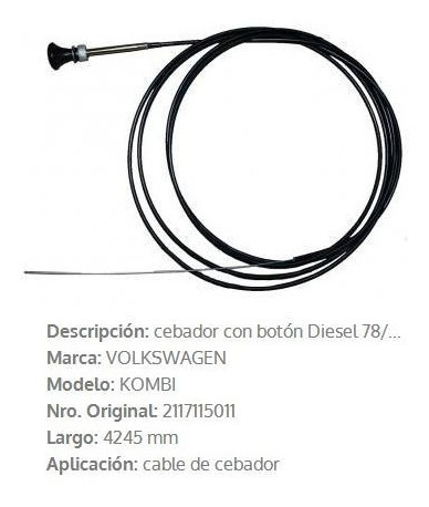 Cable Toma Aire Vw Kombi 4220mm