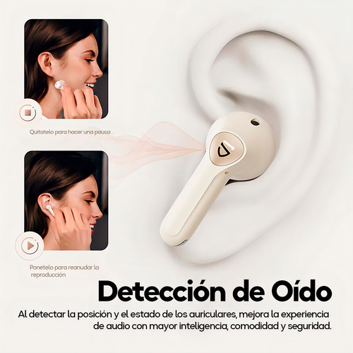 Auriculares Inalámbricos Soundpeats Air4 Pro Bluetooth Cream