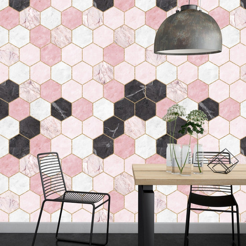 Vinilos Decorativos Pared Marmol Hexagonos