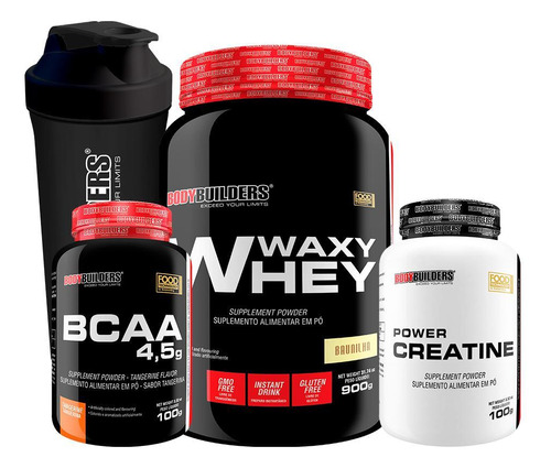 Kit Waxy Whey 900g+ Power Creatina 100g+ Bcaa 100g