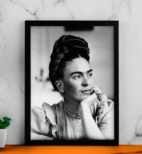 Cuadro Decorativo 34x45 Cm Frida Kahlo Marco Con Vidrio 