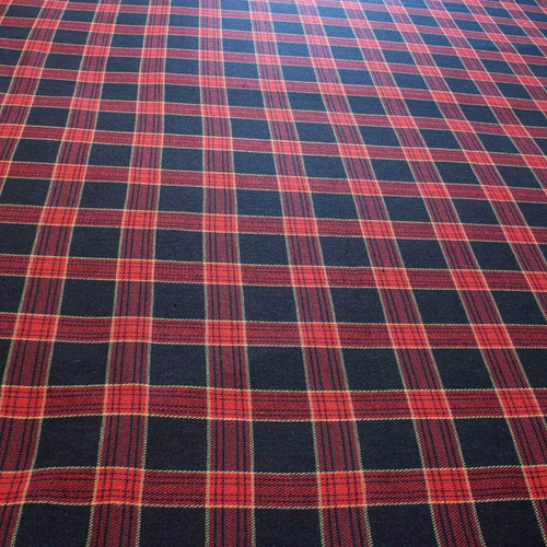Tecido Flanela Xadrez Estampada Azul Marinho Com Vermelho