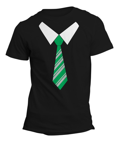 Playera Harry Potter Corbata Slytherin. Adulto Y Niño