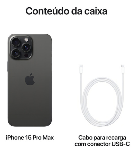 Apple iPhone 15 Pro Max (256 GB) - Titânio Preto - Excelente (Recondicionado)
