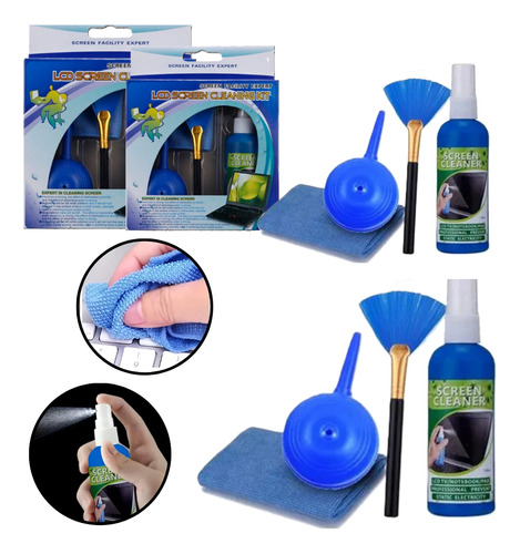 2 Kit Limpieza Pantalla Celular Laptop Teclado Mac iPhone Pc