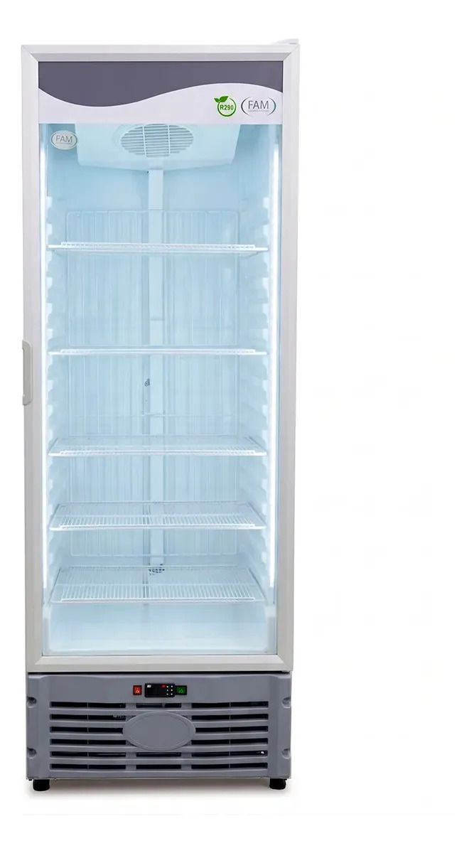 Freezer Vertical Fame FAMV420BTD 333L Blanco Puerta Vidrio Antiempañante -18ºC